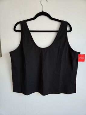 SPANX NWT Black Get Moving Fitted Tank with Scoop Neck 3X